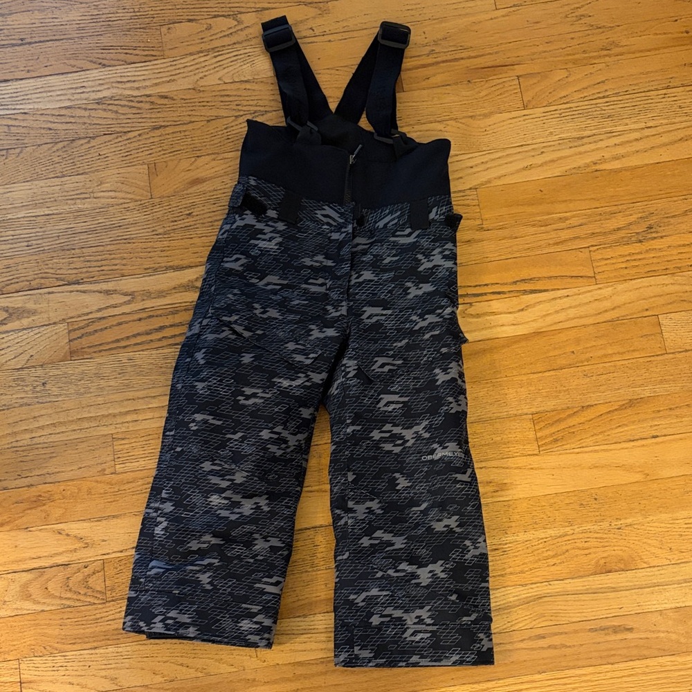 Obermeyer Black and Gray Camouflage Bib Snow Pants, 5